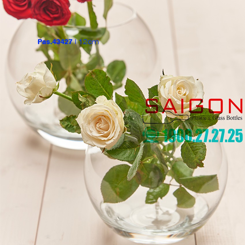 Bình Hoa Thủy Tinh Hinh Cầu Pasabahce Botanica Cao 12cm Cao Cấp | PAS.43427