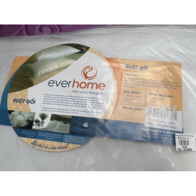 Ruột gối 45x65 Everhome tinh khiết mỏng