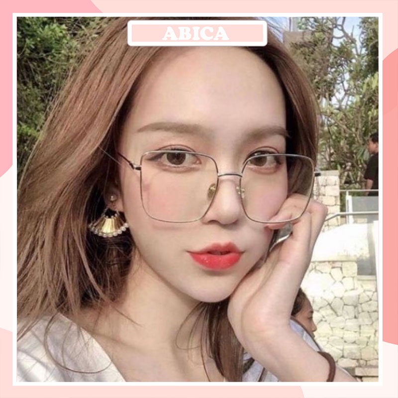 Kính giả cận nữ thời trang cao cấp mắt vuông chống tia UV phong cách Hàn Quốc đẹp ABICA 062