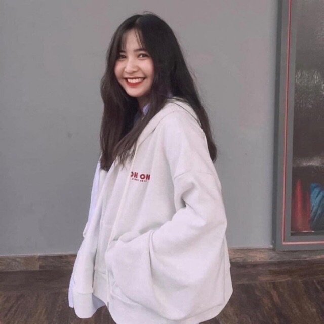 Áo khoác nỉ chữ OH OH tay to