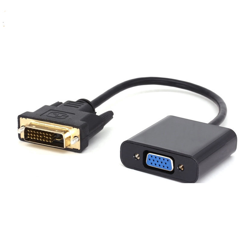 DVI Male to VGA Female Video Converter Adapter DVI 24+1 25 Pin DVI-D to VGA Adapter Cable 1080P