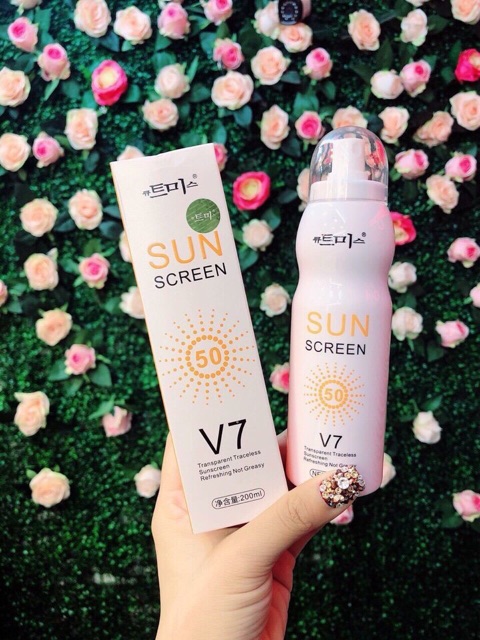 Follow shop 26/06 XỊT CHỐNG NẮNG TÒAN THÂN V7 SPRAY SUN SCREEN SPF50 180ml