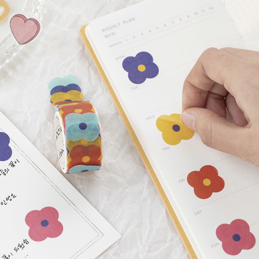 Cuộn washi tape nhiều stickers