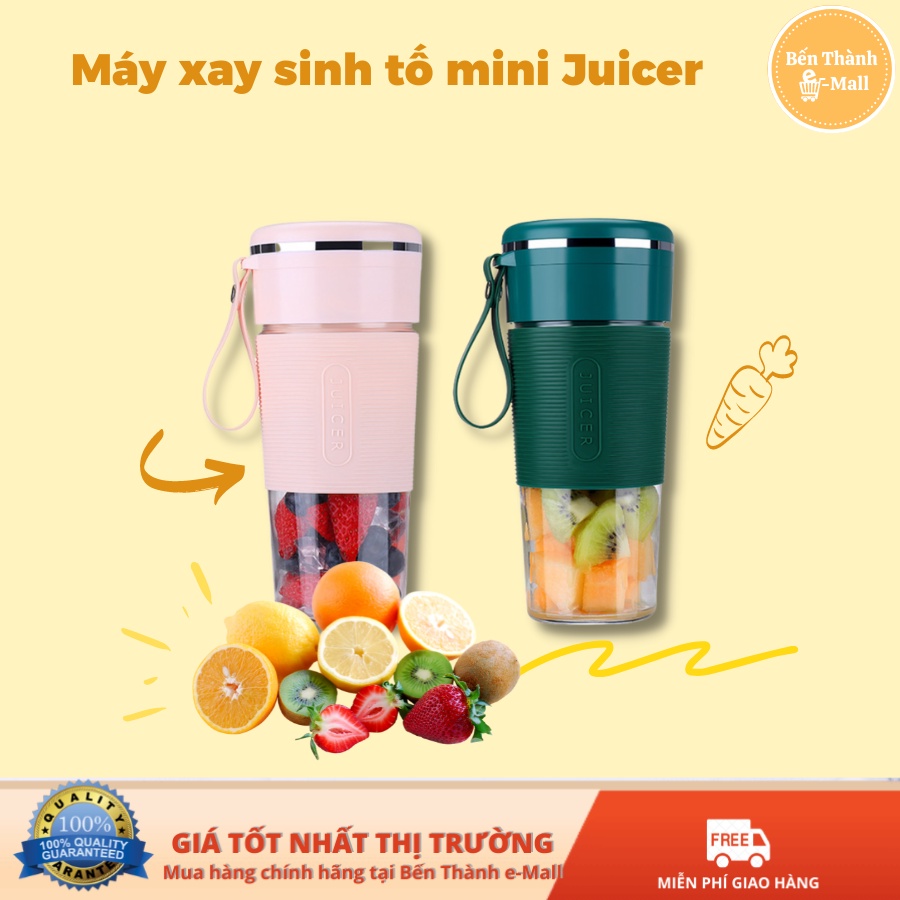 ✈️ [Freeship] Máy xay sinh tố cầm tay mini đa năng JUICER [Pin 3000mAh] [Công suất 150W]