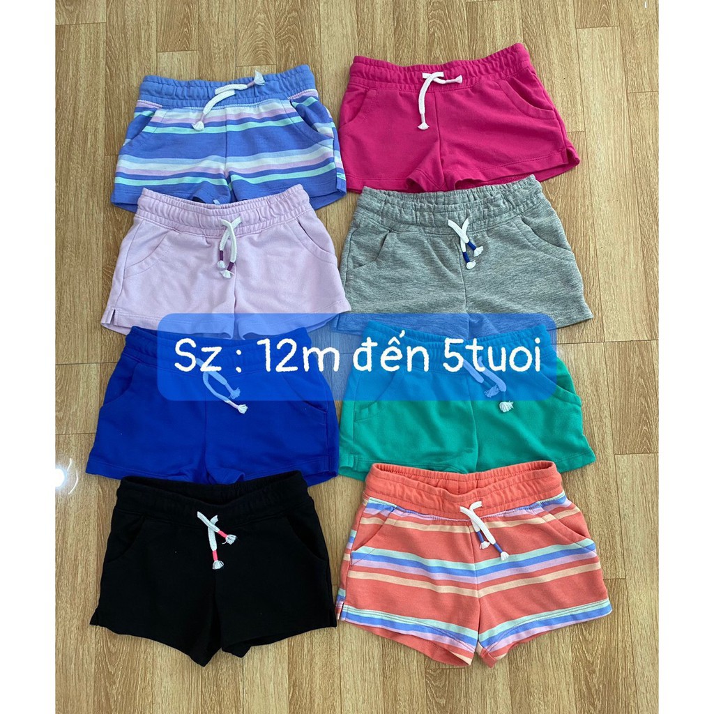 Quần Đùi Short Thun Cotton bé gái Cat&amp;Jack đẹp mềm mát phù hợp mặc nhà đi học bảng màu dễ thương XanhHouse