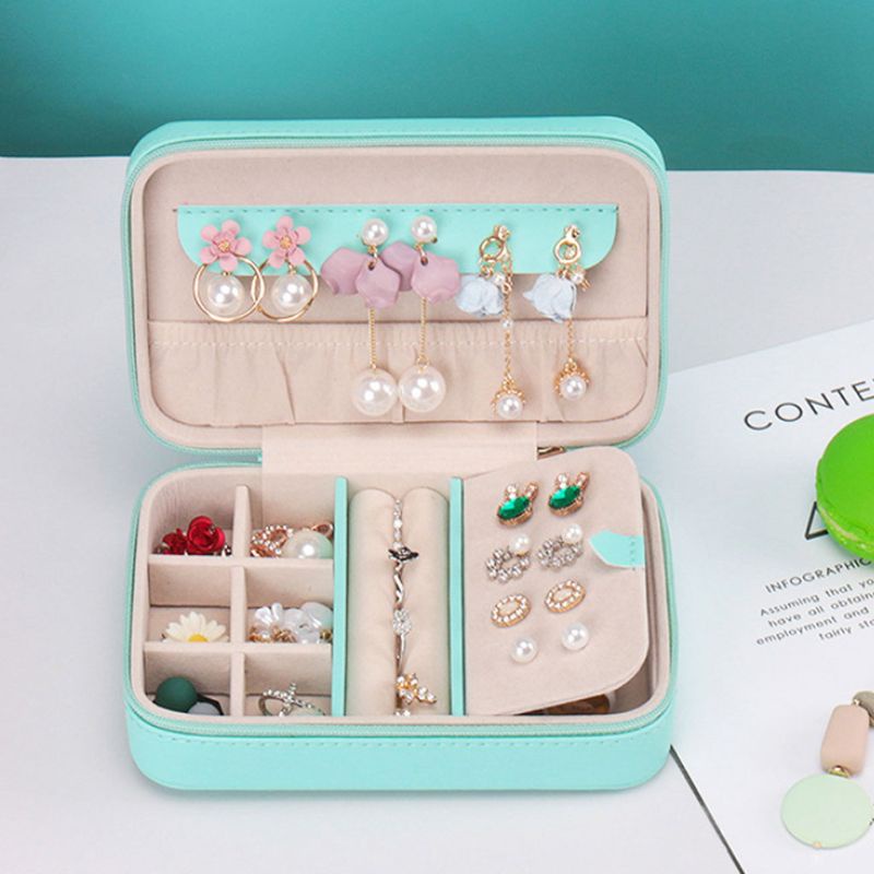 Hộp Đựng Trang Sức Bằng Da PU Đơn Giản Đa Năng