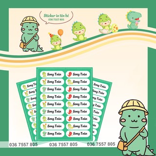 Sticker Dán In Tên Bé - dán dụng cụ đồ dùng học tập cho học sinh - in tên bé theo yêu cầu - giá rẻ nhất năm 2021