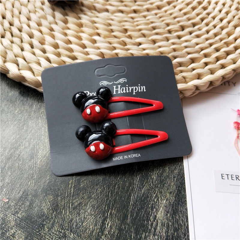 Set 2 Dây Cột Tóc Hình Chuột Mickey/Minnie Đáng Yêu Cho Bé Gái