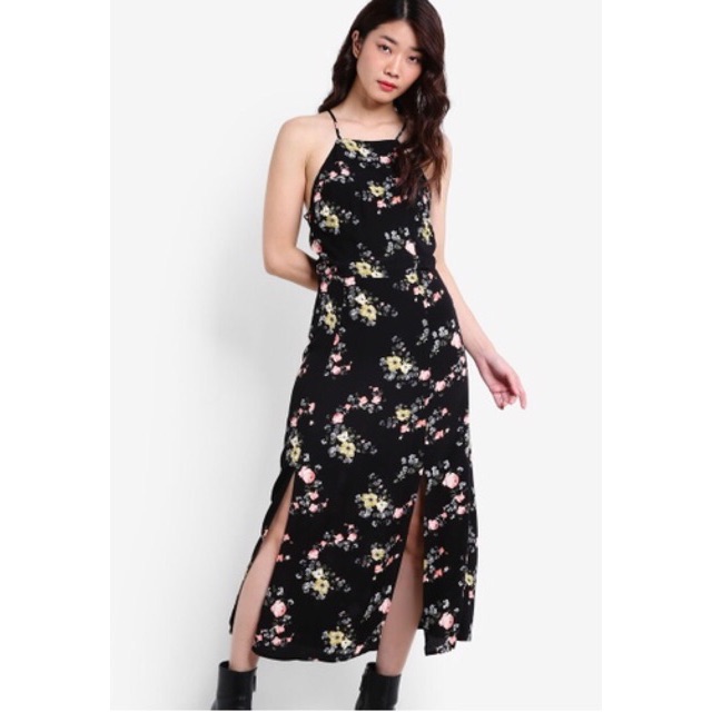 TOPSHOP 🎏 Váy midi Topshop Floral Square Neck Midi Dress