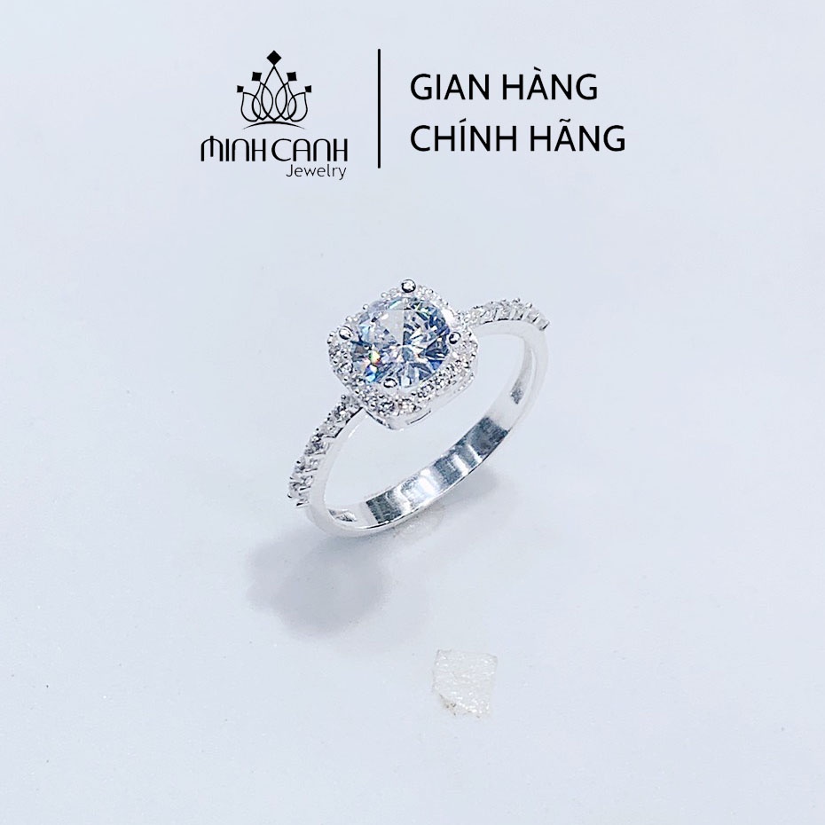 Nhẫn Bạc Nữ Mặt Đá Vuông Cao - Minh Canh Jewelry