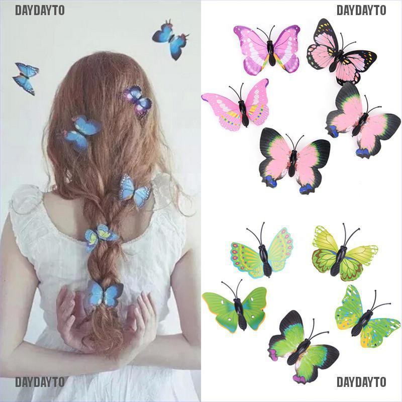 Set 5 Kẹp Tóc Hình Bươm Bướm Cho Cô Dâu Ngày Cưới