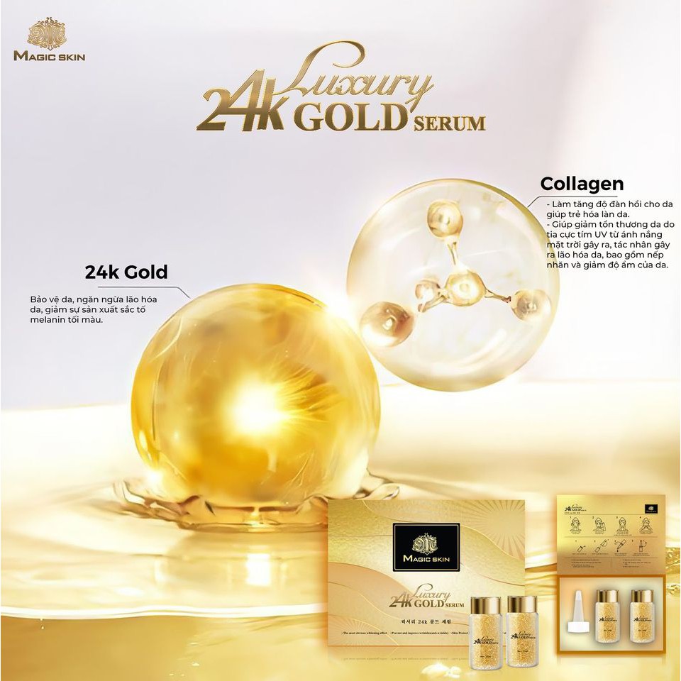 Serum Vàng 24K Magic Skin Luxury 24K Gold Serum 👍  Dưỡng da cao cấp ✔ CHÍNH HÃNG