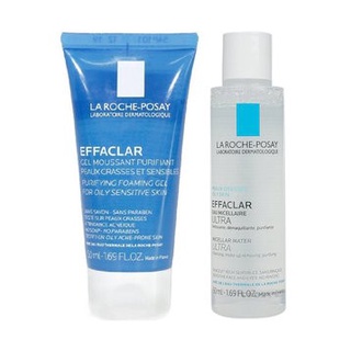 (FullTemCTY)Bộ Sửa Rửa mặt 50ml + Nước tẩy trang 50ml La roche posay