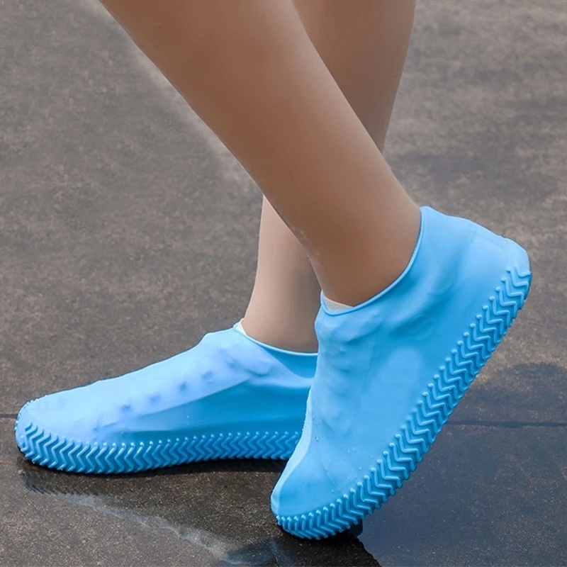 1 Cặp Bọc Giày Đi Mưa Unisex Bằng Silicone Chống Trượt Chống Nước