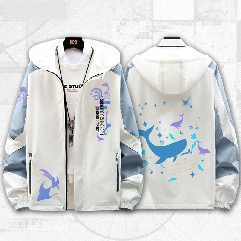 Áo Khoác Có Mũ Trùm In Họa Tiết Cá Tính Theo Phong Cách Xuân Thu Dành Cho Nam / Xs-4Xl / 6 Kiểu