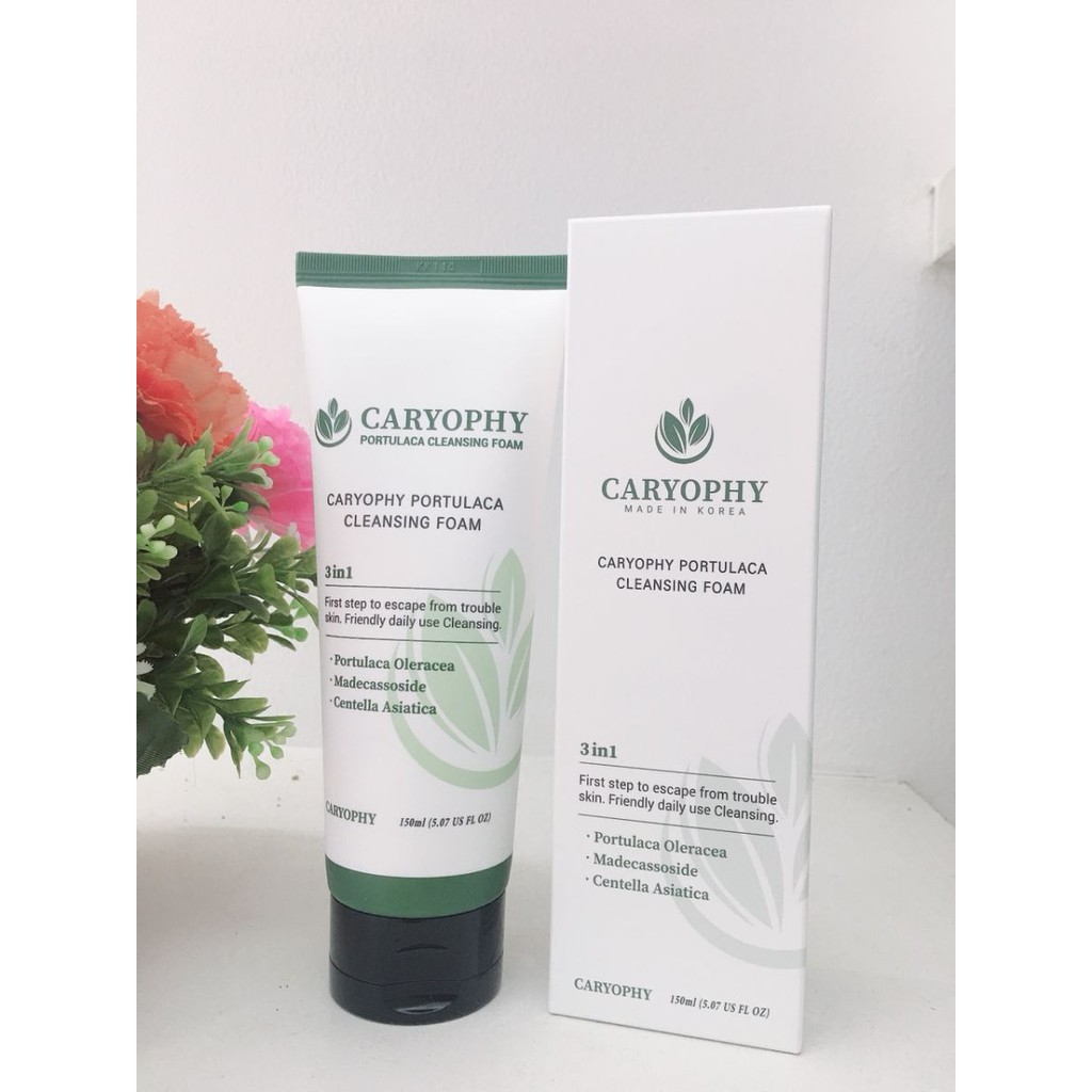 Sữa rửa mặt giảm mụn Caryophy Portulaca Cleansing Foam _ Caryophy Chính Hãng
