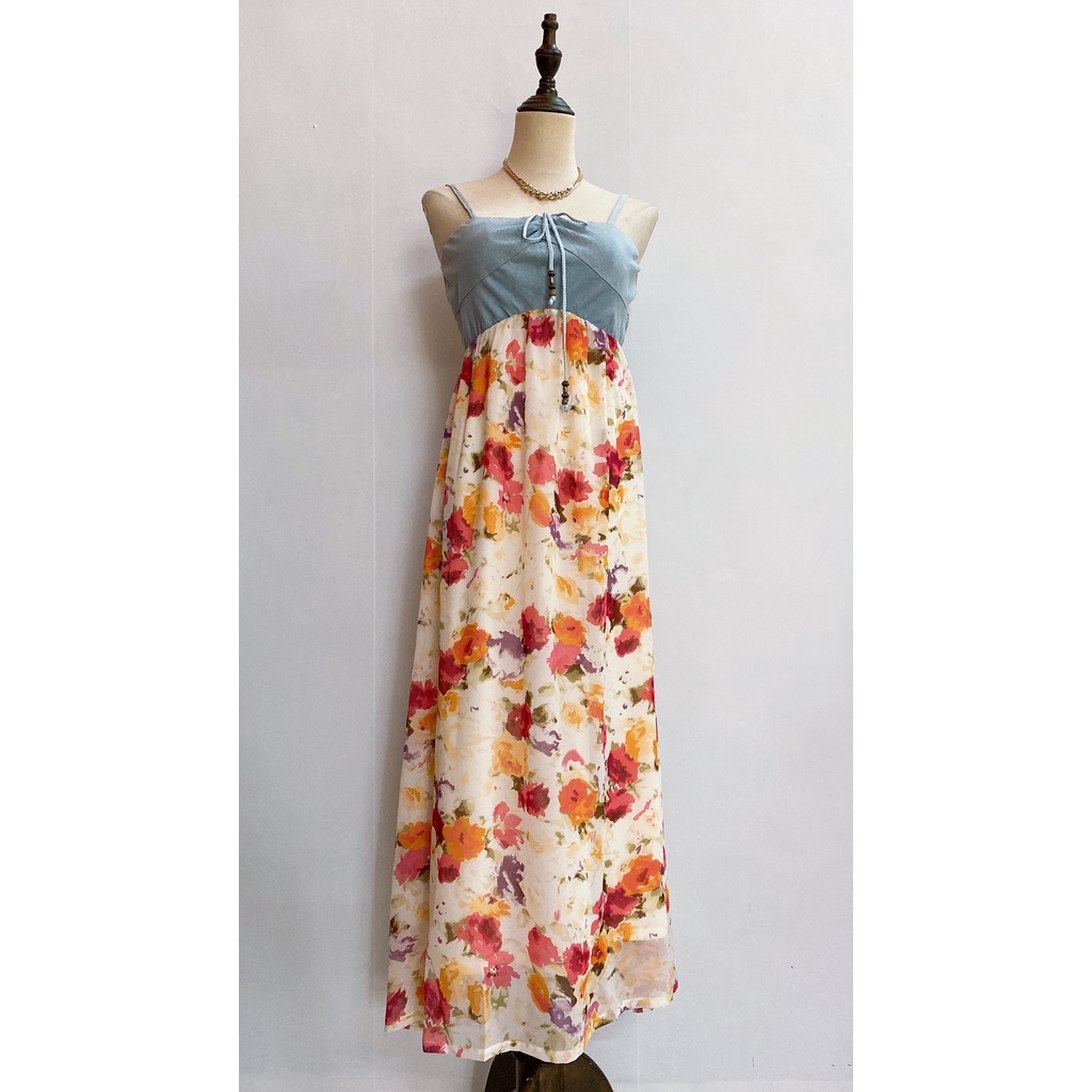 ÁO ĐẦM 2 DÂY HÀNG SI 2HAND BOU JEWELRY VINTAGE MÃ HD001