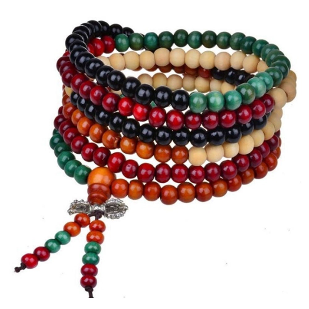 Vòng tay chuỗi hạt gỗ phong cách Phật giáo