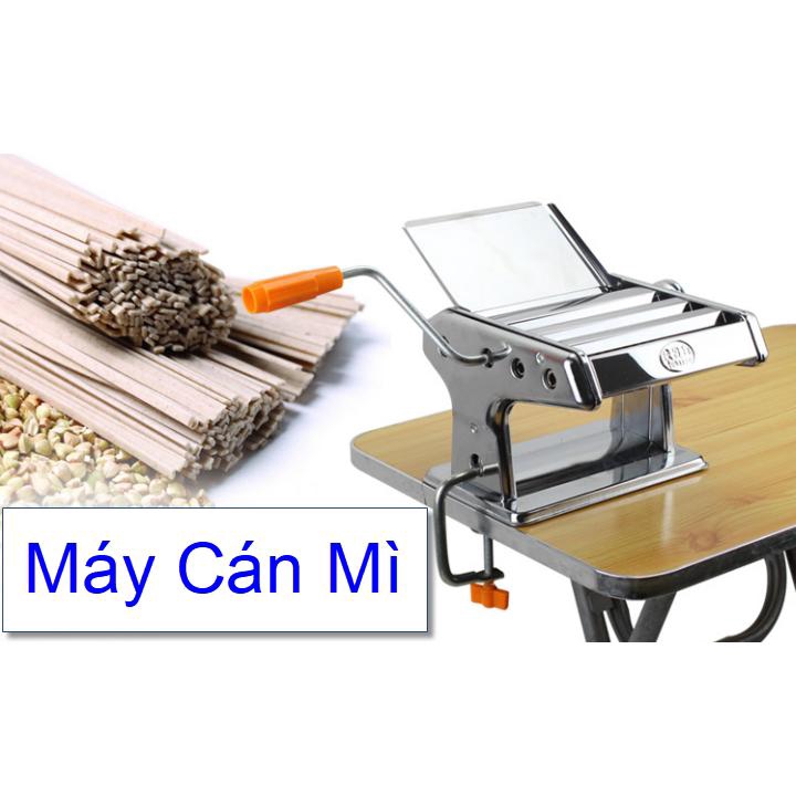 Máy cán mì Inox cao cấp bằng tay Đẹp mà Rẻ (1 Cán Và 2 Lưỡi Cắt)