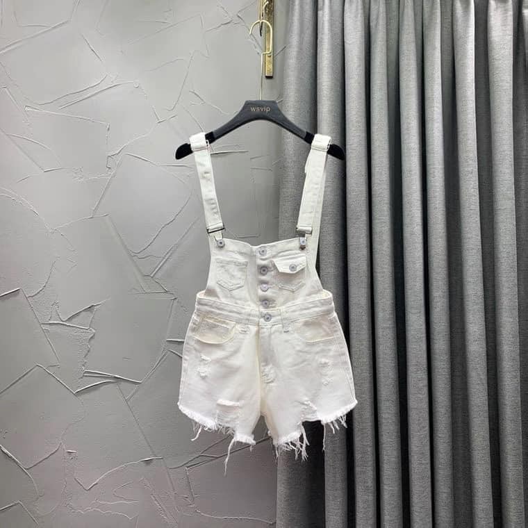 YẾM QUẦN NỮ,yếm jean đùi nữ 🌸 quần yếm katun khuy cài🌸 chất bò dày dặn về đủ 2 màu trắng đen. METSHOP