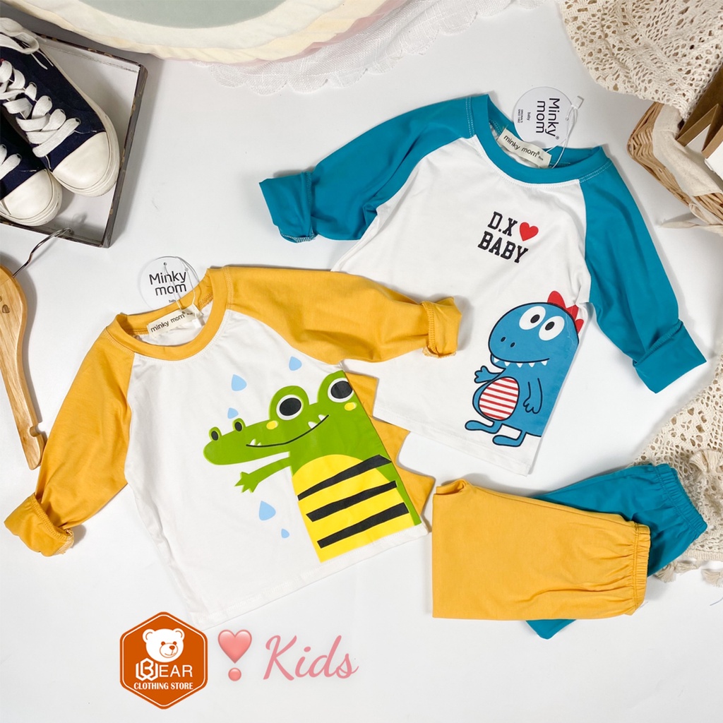 Bộ dài tay cho bé MINKY MOM cotton cao cấp size 12-27kg