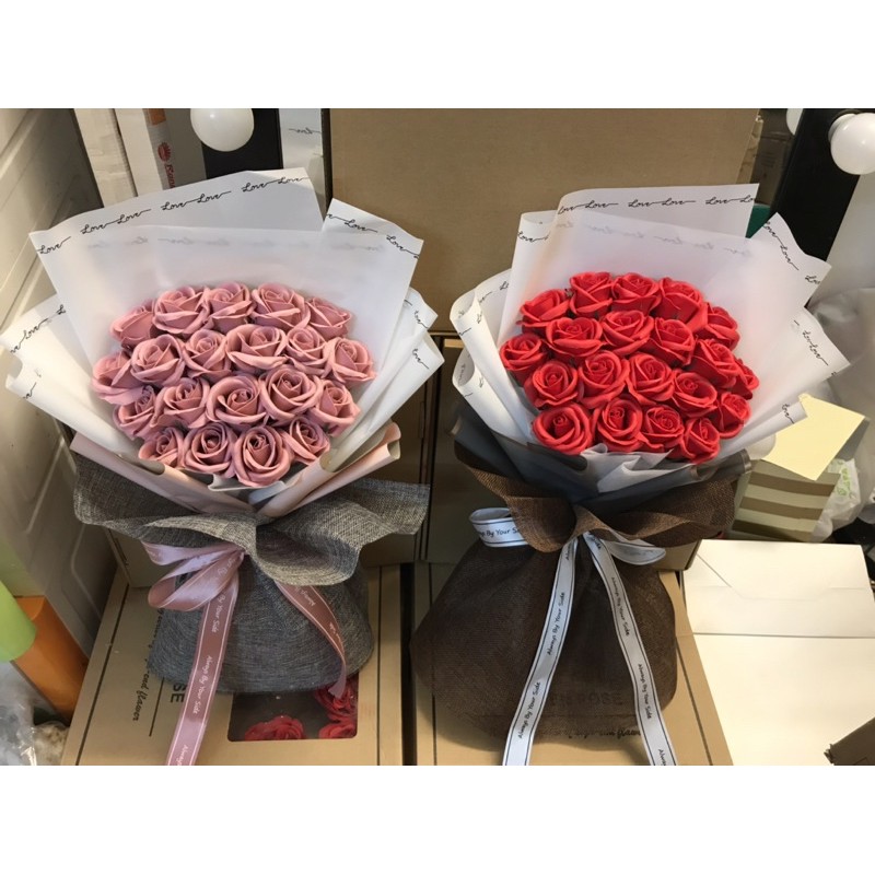 [Quà sinh nhật - Freeship] Bó hoa 25 bông hoa sáp vĩnh cửu. Nội thành HN đặt NowShip nhận hàng ngay sau 1-2h