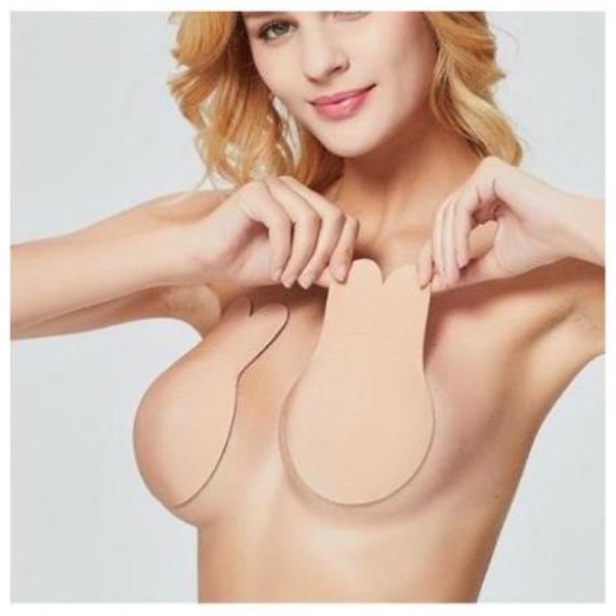 Miếng dán nâng ngực Silicon tai thỏ dễ thương - 1 cặp _dán nâng ngực có đệm hình tai thỏ siêu bền