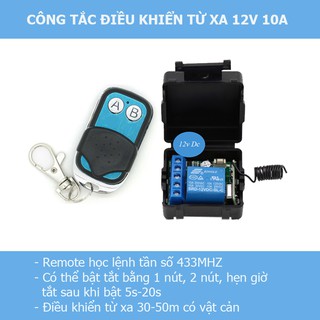 Mạch công tắc điều khiển từ xa 12V DC bật tắt thiết bị điện 1 chiều 12V, khóa chống trộm xe máy