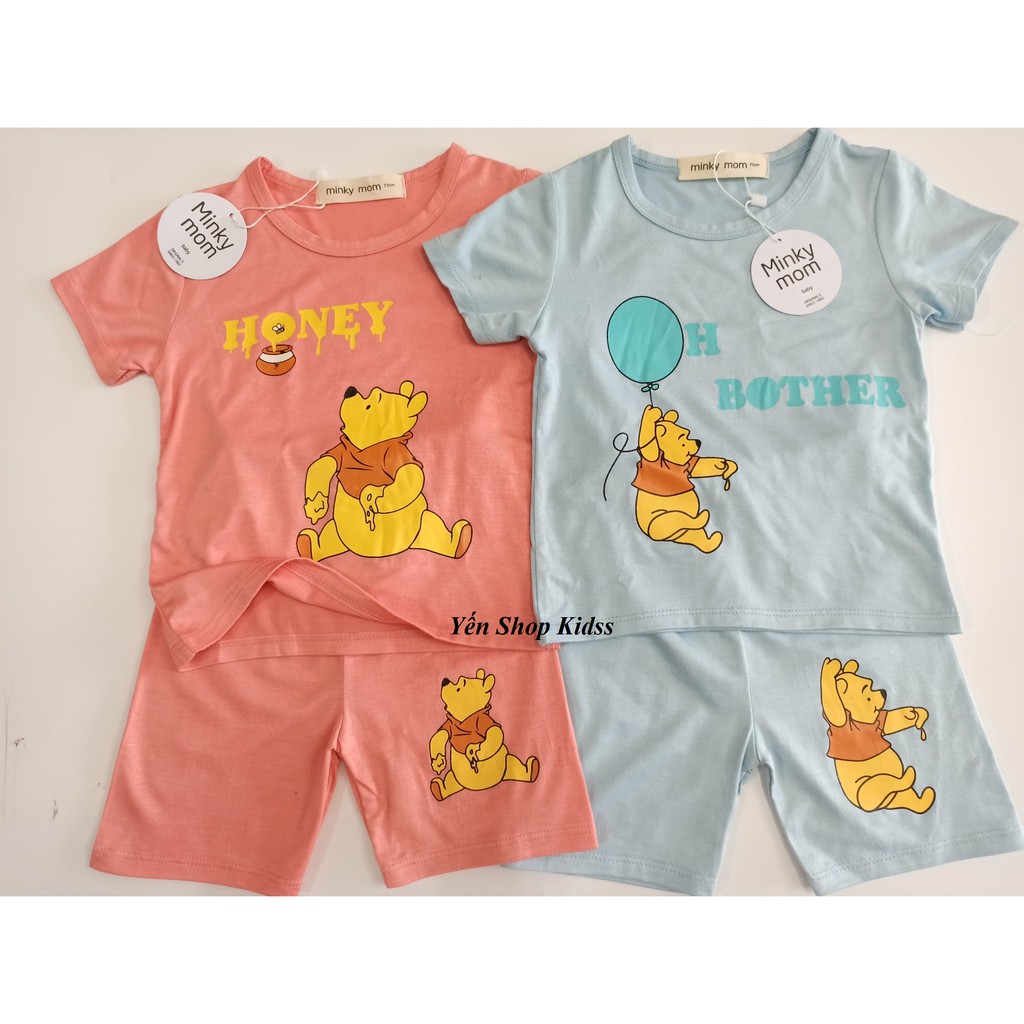 Sale !!! Bộ Cộc Tay Thun Lạnh Họa Tiết Gấu-Sư Tử Cho Bé_Minky Mom (1136 )