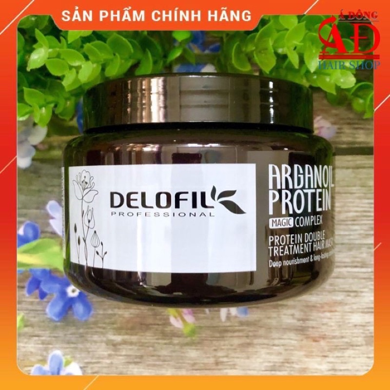 [+Tặng mũ trùm] Bộ dầu hấp ủ dưỡng Delofil Collagen Keratin Argan Oil Protein siêu mượt tóc