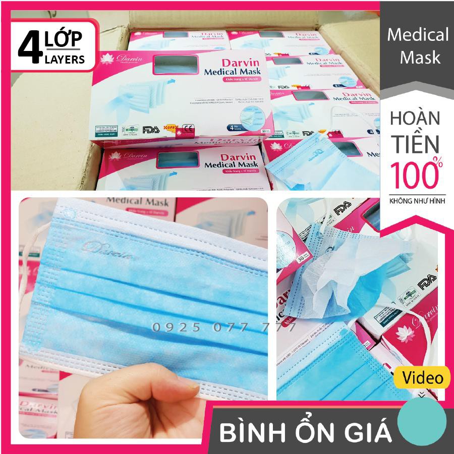 [Bình Ổn Giá] 50 chiếc khẩu trang y tế 4 lớp, khẩu trang kháng khuẩn cao cấp xuất khẩu RECOIN, DRAVIN | BigBuy360 - bigbuy360.vn