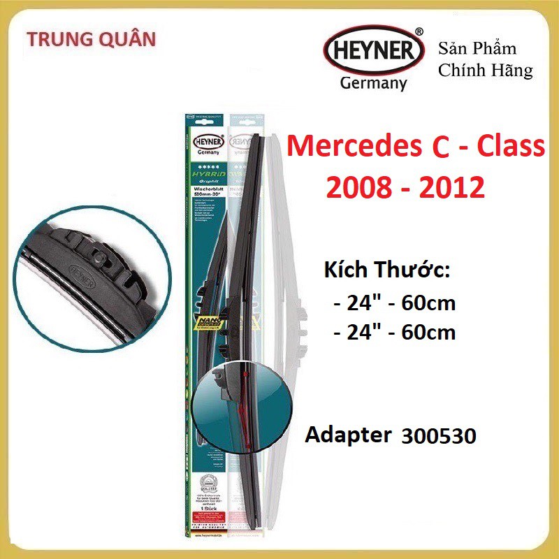 Cần Gạt Mưa Mercedes C-Class 2008- 2014, Bộ gạt mưa mềm Heyner Germany Chính Hãng Cho Mercedes C-Cla