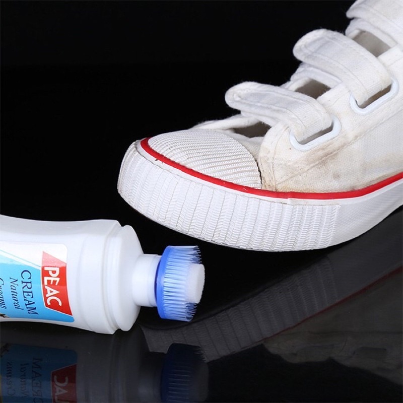 Chai Cọ Tẩy Trắng Giày Sneaker Đầu Chổi - Lọ Nước Đánh Tẩy Trắng Vết Ố - Dung Dịch Chà Giặt Khô Làm Sạch Vết Bẩn