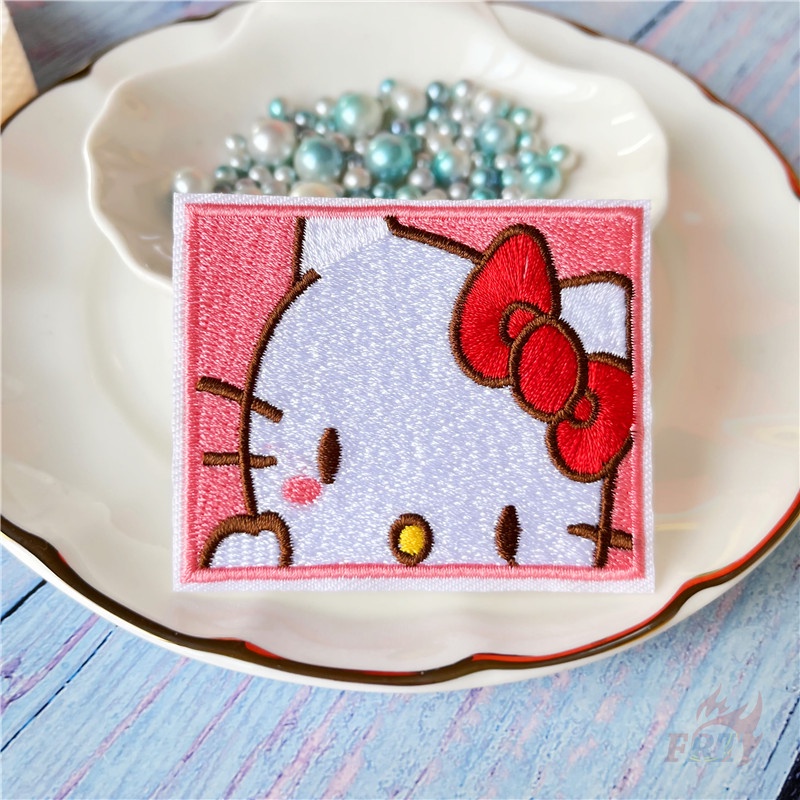 Miếng vá quần áo chủ đề hoạt hình Hello Kitty / Melody / Kuromi / Cinnamoroll / Pom Purin - Sanrio 5.4*7CM tùy chọn