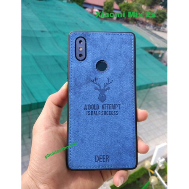 Ốp lưng Xiaomi Mix 2s Vải Deer hình hươu nai thời trang cao cấp