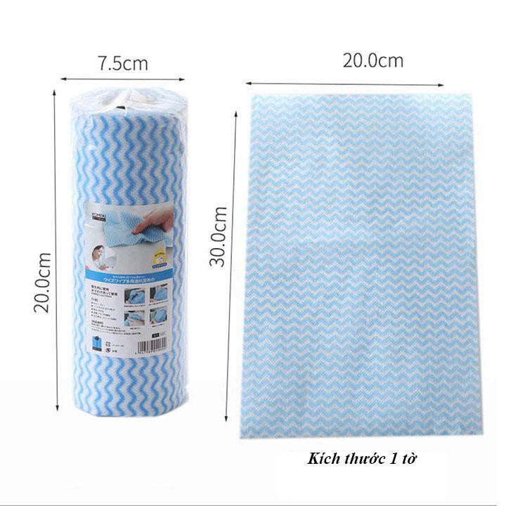 Cuộn 50 khăn lau đa năng Homeeasy loại to - Khăn giấy vải siêu dai sử dụng nhiều lần , sạch vết bẩn nhanh