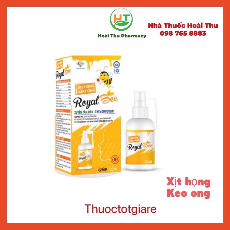 Xịt họng keo ong Royal Bee - Giảm ho, đau họng