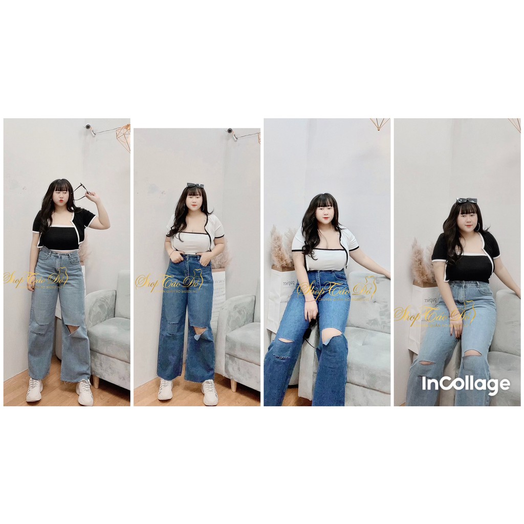 (TÁO ĐỎ BIGSIZE 55-90KG) QUẦN JEAN ỐNG RỘNG, QUẦN BÒ SUÔNG SIÊU HÁCH DÁNG KHÔNG CO GIÃN ( ẢNH THẬT SHOP 100%) 🥰🥰🥰