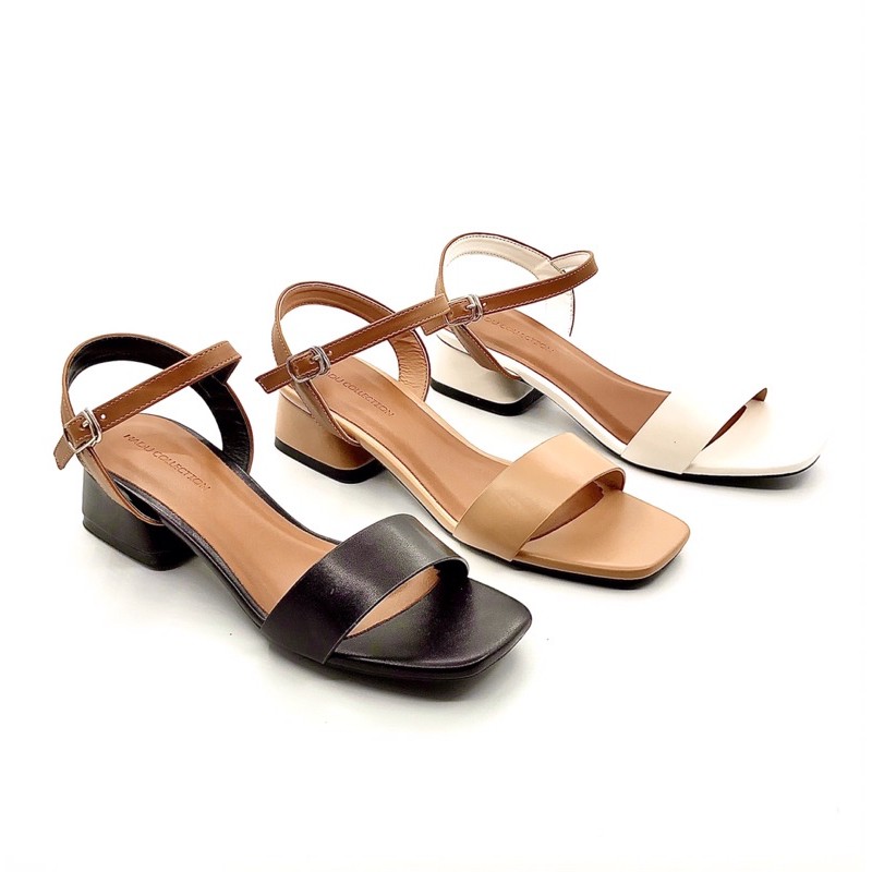 Sandal quai ngang HADU G333 gót trụ hình thang