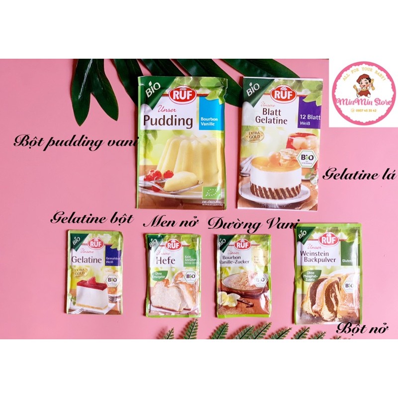 BỘT LÀM BÁNH-NGUYÊN LIỆU HỮU CƠ CHO BÉ/ bột mì, bột bắp, bột năng, gelatine, pudding, bột nếp, bột gạo, bột nở, men nở..