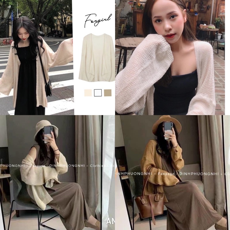 [Ảnh thật/Video] Áo Khoác Cardigan Len Mỏng Cho Nữ Phong Cách Ulzzang Phù Hợp Đi Đà Lạt, Dạo Biển