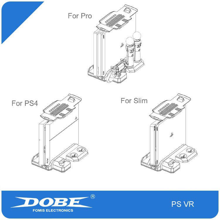 Bộ để kính VR: 3-IN-1 đế PS VR, tản nhiệt, để đĩa cho PS4 / Slim / PRO