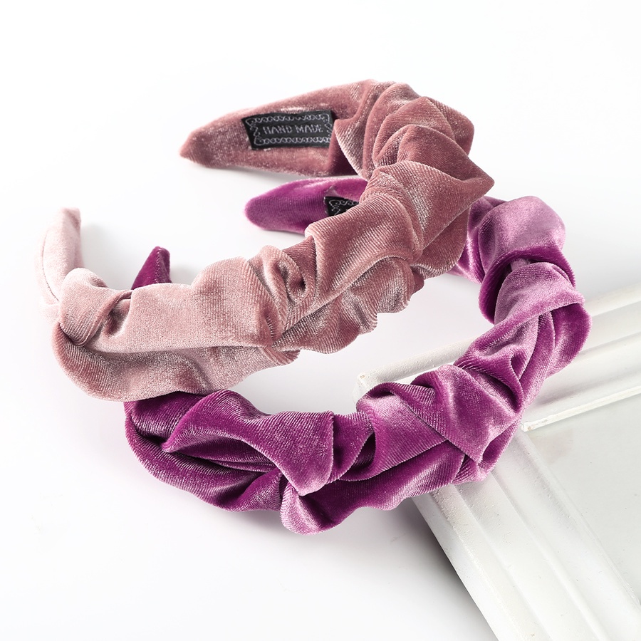 Băng Đô Vải Nhung Màu Trơn Thời Trang Hàn Quốc Cho Nữ