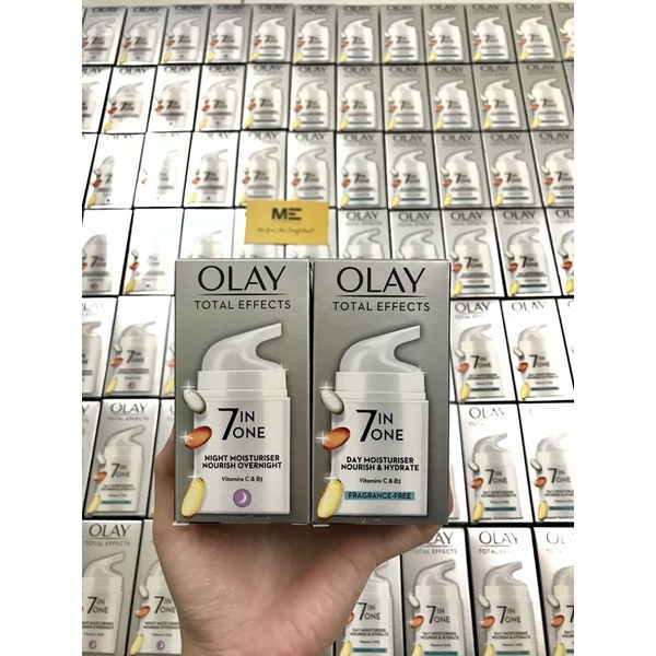 (Hàng Uk) Kem Dưỡng Olay Total Effects 7 in 1 Night &amp; Day Moisturiser Nourish 50ml