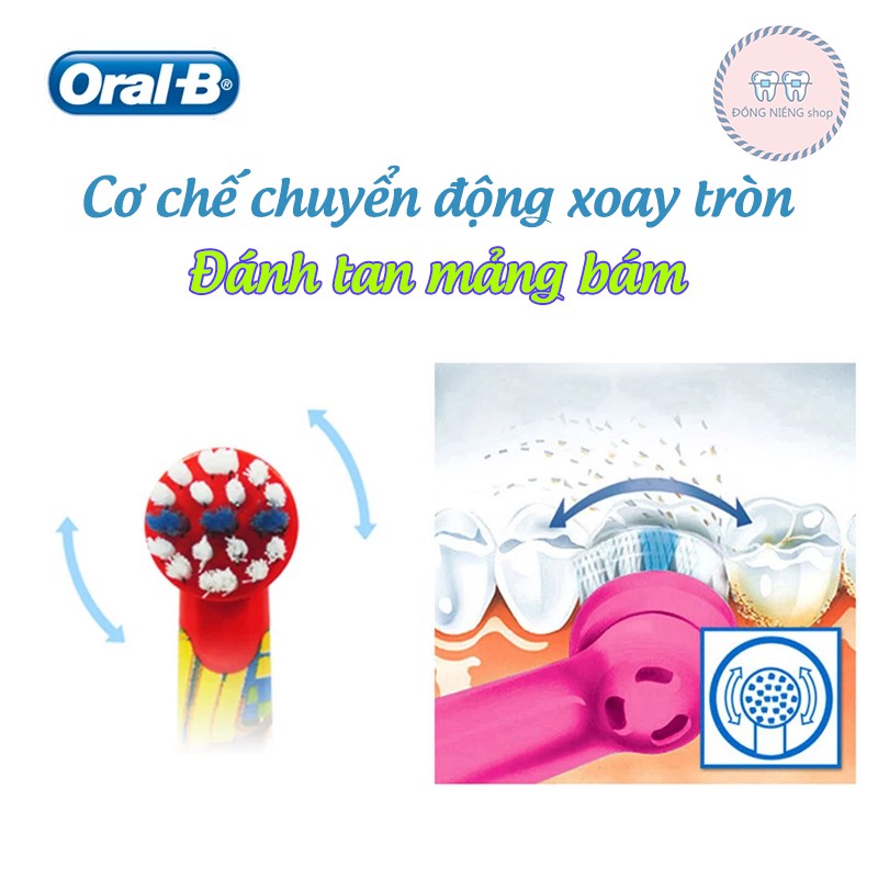 Đầu bàn chải Oral-B thay thế họa tiết hoạt hình cho bé yêu