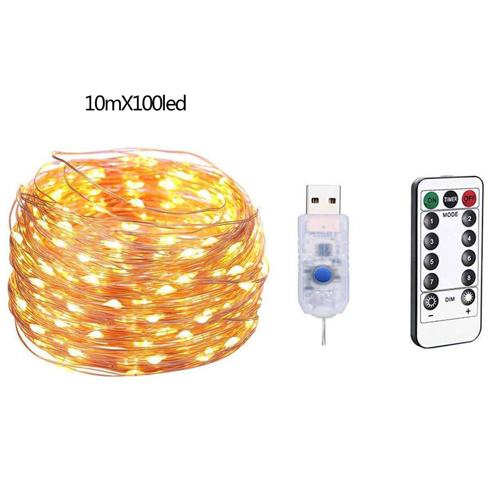 Dây đèn led trang trí cây thông noel 10M 100LED USB 5V đẹp mắt độc đáo