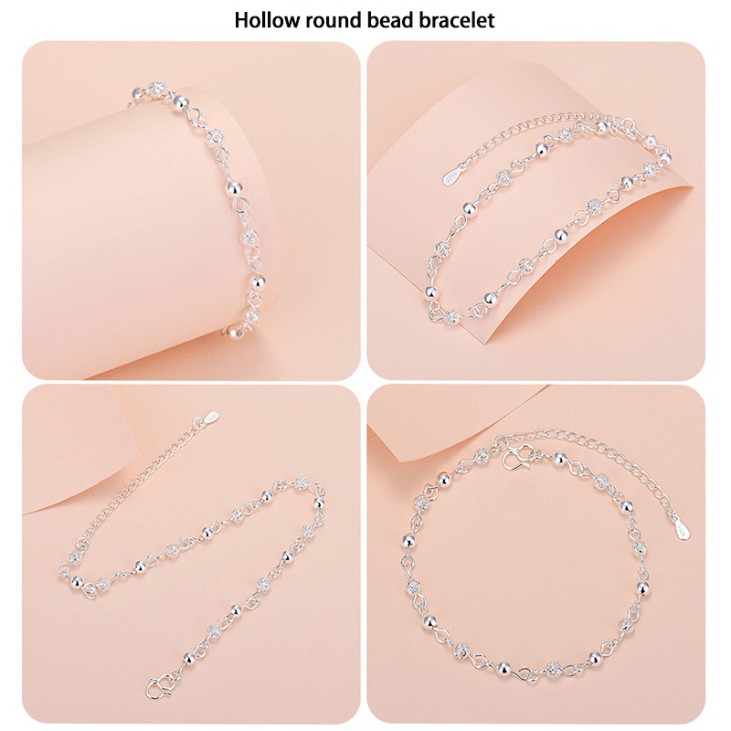 Three Silversmith Bracelets Wholesale Net Red Jewelry Silver Plated Hand Jewelry Round Beads Love Clover Antler Creative Jewelry