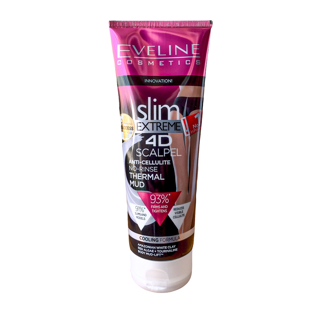 Gel Tan Mỡ 4D EVELINE Lạnh, Không Nhờn, Kích Thích Đốt Cháy Mỡ Tuýp 250ml