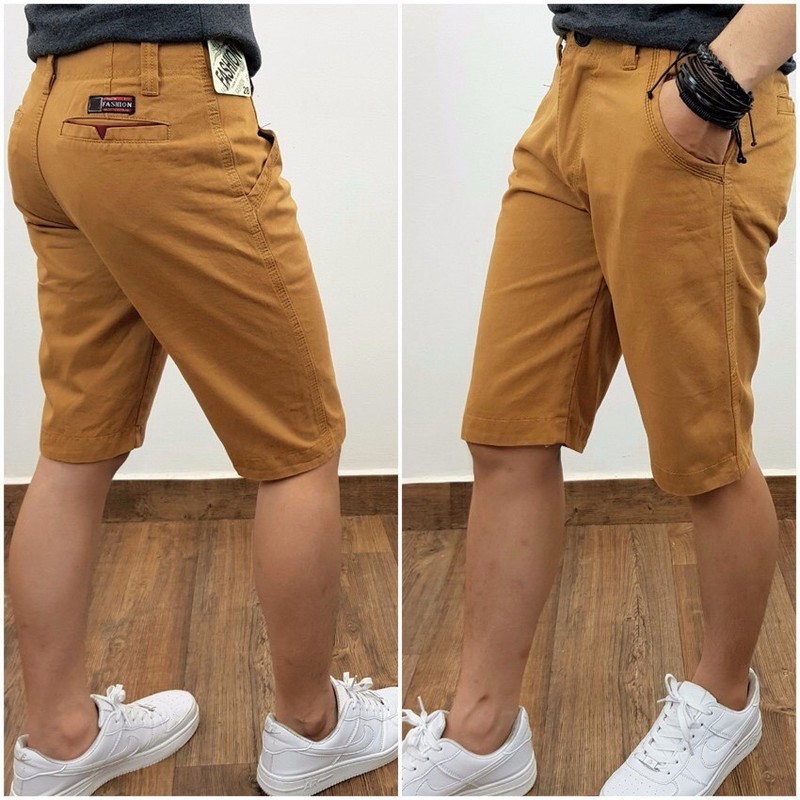 Quần kaki Short nam vải dày co giãn đường chỉ chắc chắn xanh đen và nâu (SHOP BÁN TÌNH YÊU CHO NANG GỬI CHÀNG)