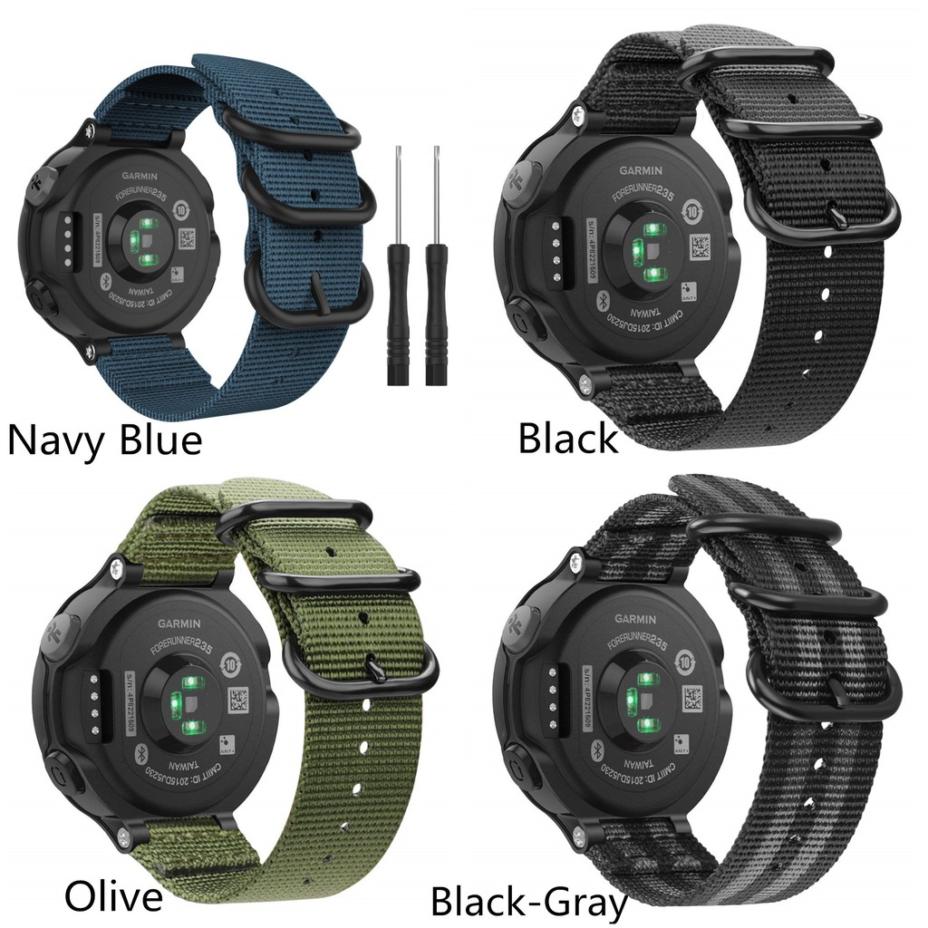 Dây đeo thay thế chống mồ hôi bằng nylon cho đồng hồ Garmin Forerunner 235/220/230/620/630/735XT và Approach S2/S5/S6